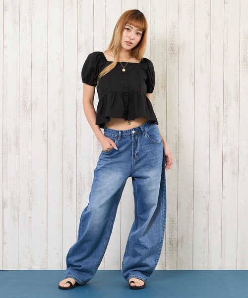 anap mimpi(アナップミンピ)の「ベーシックデニムカーブパンツ(その他パンツ・レディース・ブルー/ライトブルー・S/M)」の22枚目の写真