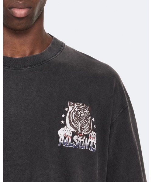 ALLSAINTS(オールセインツ)の「TIGERESS RELAXED GRAPHIC T-SHIRT | TIGRESS リラックス グラフィック Tシャツ(Tシャツ/カットソー・メンズ・ブラック・S/XS/XL/L/M)」の6枚目の写真