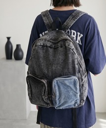配色切替デニムリュック