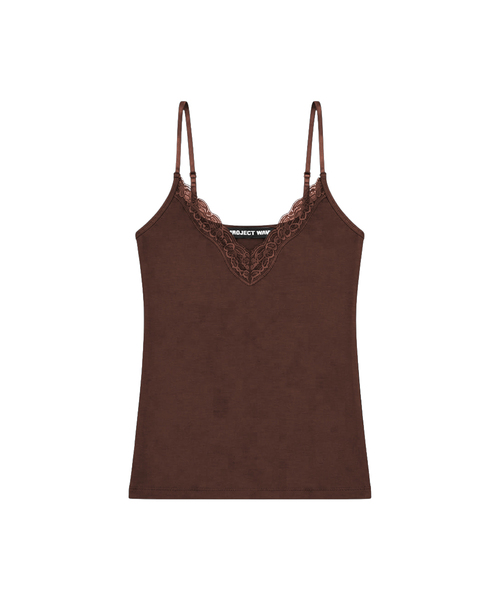 PROJECT WAVE(プロジェクトウェーブ)の「Rose Lace Top (7color)(Tシャツ/カットソー・レディース・ブラウン/ライトグレー/ブラック/アイボリー/Beige/Wine/カーキ・FREE)」の4枚目の写真