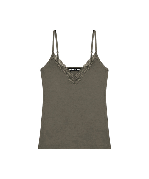 PROJECT WAVE(プロジェクトウェーブ)の「Rose Lace Top (7color)(Tシャツ/カットソー・レディース・ブラウン/ライトグレー/ブラック/アイボリー/Beige/Wine/カーキ・FREE)」の6枚目の写真