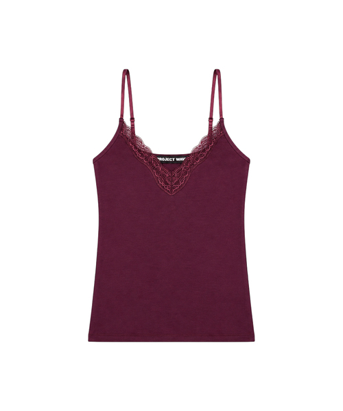 PROJECT WAVE(プロジェクトウェーブ)の「Rose Lace Top (7color)(Tシャツ/カットソー・レディース・ブラウン/ライトグレー/ブラック/アイボリー/Beige/Wine/カーキ・FREE)」の7枚目の写真