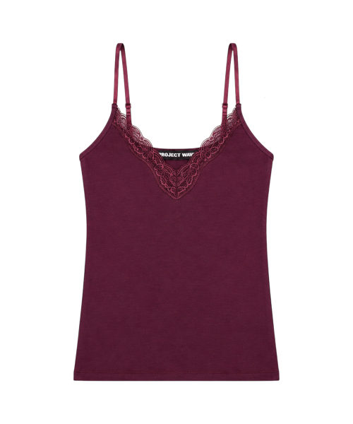 PROJECT WAVE(プロジェクトウェーブ)の「Rose Lace Top (7color)(Tシャツ/カットソー・レディース・ブラウン/ライトグレー/ブラック/アイボリー/Beige/Wine/カーキ・FREE)」の8枚目の写真