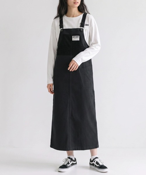 GRIP SWANY(グリップスワニー)の「【GSWK‐304】 DUCK VELVET OVERALL(サロペット/オーバーオール・レディース・オリーブ/ブラック・FREE)」の1枚目の写真