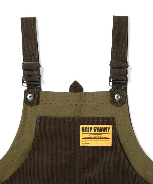 GRIP SWANY(グリップスワニー)の「【GSWK‐304】 DUCK VELVET OVERALL(サロペット/オーバーオール・レディース・オリーブ/ブラック・FREE)」の12枚目の写真