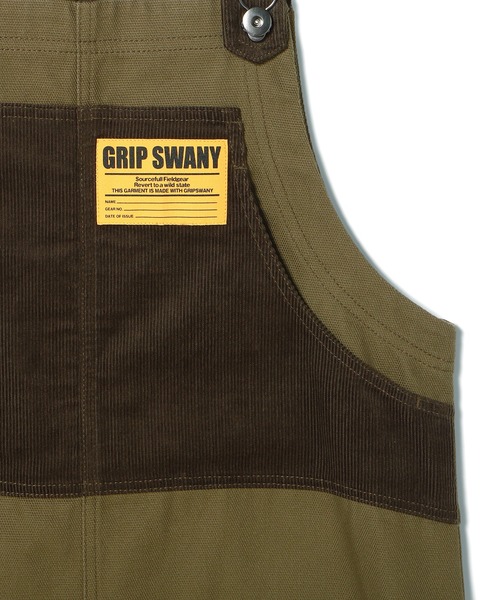GRIP SWANY(グリップスワニー)の「【GSWK‐304】 DUCK VELVET OVERALL(サロペット/オーバーオール・レディース・オリーブ/ブラック・FREE)」の11枚目の写真