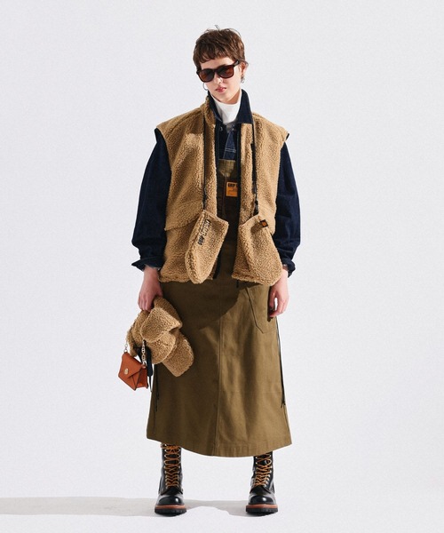 GRIP SWANY(グリップスワニー)の「【GSWK‐304】 DUCK VELVET OVERALL(サロペット/オーバーオール・レディース・オリーブ/ブラック・FREE)」の4枚目の写真