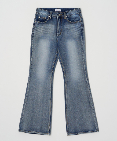 BUTTON UP(ボタンアップ)の「ヴィンテージウォッシュドセミ bootカット デニムパンツ(BLUE)(デニムパンツ・レディース・その他・SMALL/MEDIUM/LARGE)」の3枚目の写真