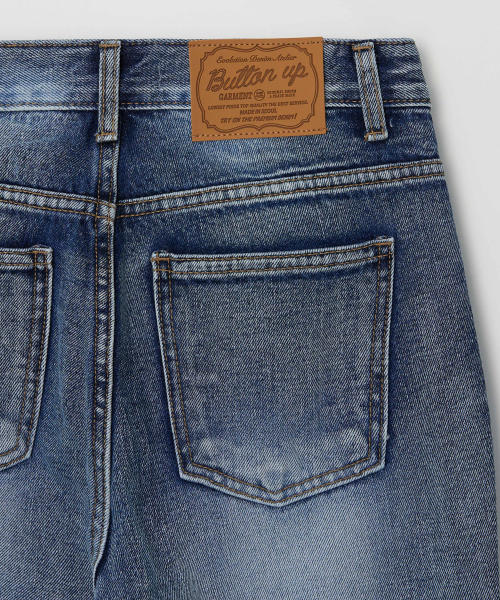 BUTTON UP(ボタンアップ)の「ヴィンテージウォッシュドセミ bootカット デニムパンツ(BLUE)(デニムパンツ・レディース・その他・SMALL/MEDIUM/LARGE)」の5枚目の写真