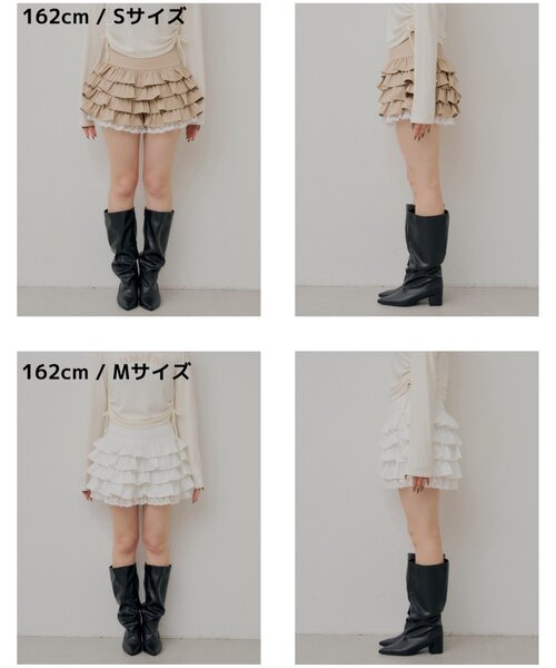 Chico(チコ)の「フリルティアードショートパンツ(スカート・レディース・ベージュ/ホワイト/ブラック・SMALL/MEDIUM)」の16枚目の写真