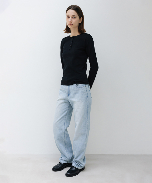 INSILENCE WOMEN(インサイレンスウーマン)の「WリブヘンリーネックロングスリーブBLACK(スウェット・レディース・その他・SMALL/MEDIUM)」の4枚目の写真