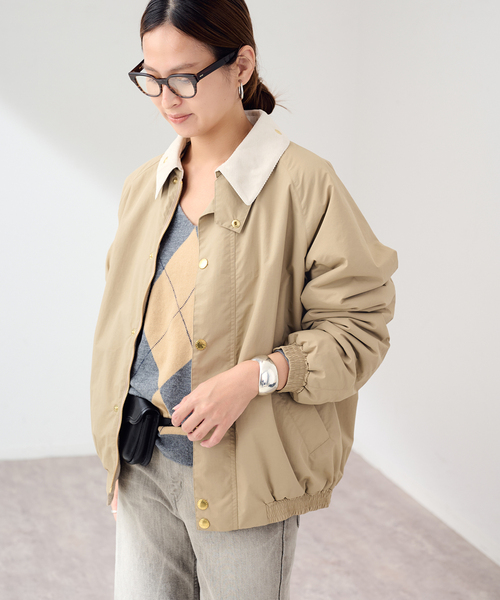 FRAMeWORK(フレームワーク)の「BARBOUR/バブアー 別注TRANSPORT ブルゾン(その他アウター・レディース・ベージュ/ブラック・38/40)」の10枚目の写真