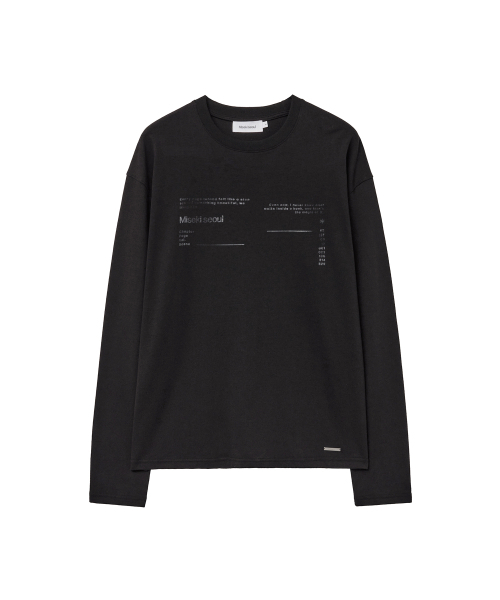 MISEKISEOUL MEN（ミセキソウルメンズ）の「Typo layout long sleeve BLACK（Tシャツ/カットソー・メンズ・その他・3/1/2）」の2枚目の写真
