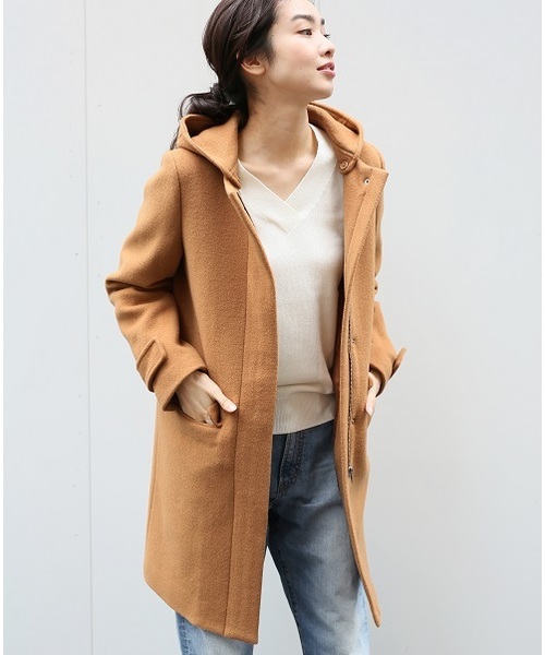 A part by（アパートバイ）の「casheepフード/ノーカラーコート 727645 （その他アウター・レディース・グレー/キャメル/ネイビー・MEDIUM/LARGE）」の3枚目の写真