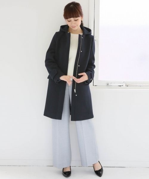 A part by（アパートバイ）の「casheepフード/ノーカラーコート 727645 （その他アウター・レディース・グレー/キャメル/ネイビー・MEDIUM/LARGE）」の15枚目の写真