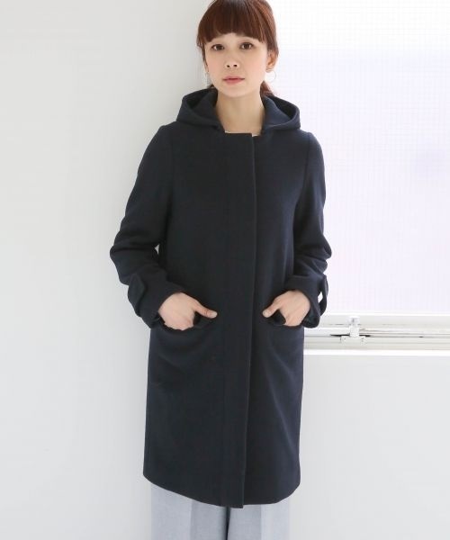 A part by（アパートバイ）の「casheepフード/ノーカラーコート 727645 （その他アウター・レディース・グレー/キャメル/ネイビー・MEDIUM/LARGE）」の16枚目の写真