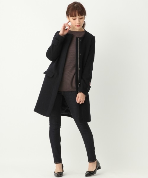 A part by（アパートバイ）の「casheepフード/ノーカラーコート 727645 （その他アウター・レディース・グレー/キャメル/ネイビー・MEDIUM/LARGE）」の20枚目の写真