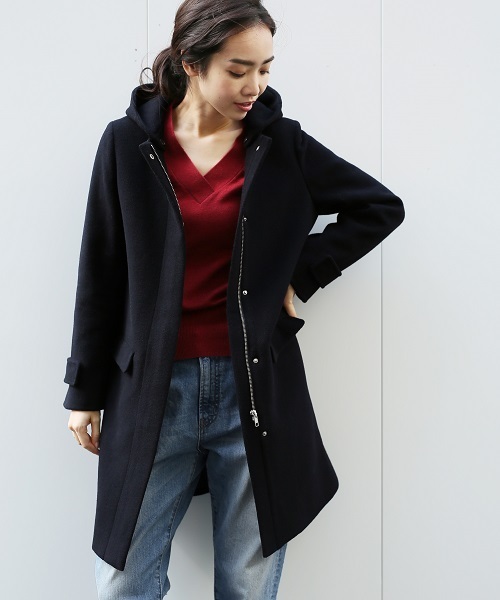 A part by（アパートバイ）の「casheepフード/ノーカラーコート 727645 （その他アウター・レディース・グレー/キャメル/ネイビー・MEDIUM/LARGE）」の22枚目の写真