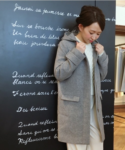 A part by（アパートバイ）の「casheepフード/ノーカラーコート 727645 （その他アウター・レディース・グレー/キャメル/ネイビー・MEDIUM/LARGE）」の21枚目の写真