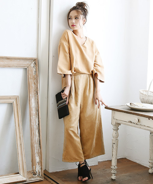 Luz Llena (philter)（ラズレナ　フィルター）の「スエードタッチ・タックワイドパンツ（その他パンツ・レディース・モカ/ベージュ・LARGE/MEDIUM）」の10枚目の写真