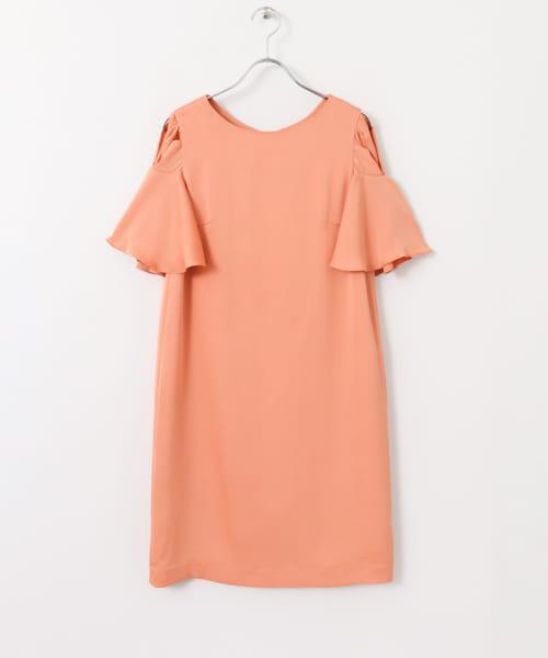 URBAN RESEARCH ROSSO WOMEN(アーバンリサーチ ロッソ)の「デザインスリーブドレス∴(ワンピース・レディース・ピンク/ブルー/グリーン/イエロー・FREE)」の1枚目の写真