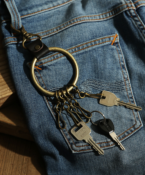 Rocky Monroe（ロッキーモンロー）の「アンティークメタル本革キーリング（キーホルダー・メンズ・ブラック/シルバー/アンティークゴールド/アンティークシルバー・FREE）」の10枚目の写真