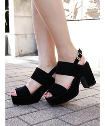 dazzlin | ベロアスクエアトゥサンダル(サンダル)