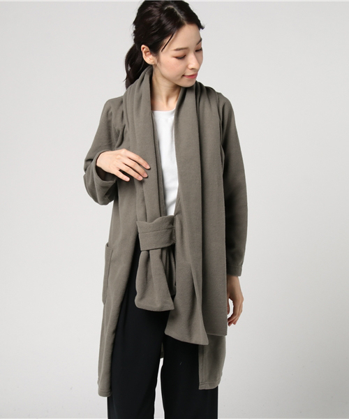 GeeRA(ジーラ)の「巻き方自在!!ストール付ロングコーディガン(その他アウター・レディース・ネイビー/ライトグレー/ブラック/モカ・X-LARGE/MEDIUM/SMALL/LARGE)」の14枚目の写真