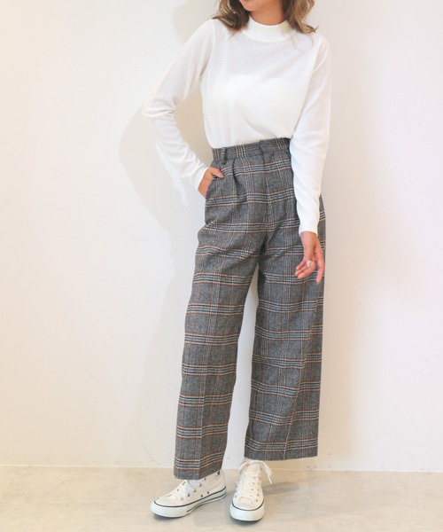 FREE'S MART（フリーズマート）の「グレンチェックワイドパンツ（その他パンツ・レディース・グレー系その他/ベージュ系その他・SMALL/MEDIUM）」の4枚目の写真