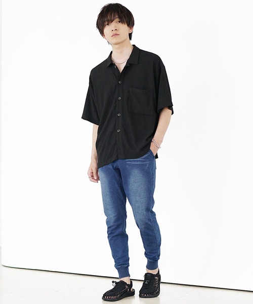 MinoriTY（マイノリティ）の「【MinoriTY】スウェットパンツ ジョガーパンツ メンズ デニムライク 無地（スウェットパンツ・メンズ・ブラック/グレー/インディゴブルー/ブルー/ライトブルー/ブルー系その他/ライトブラック・S/M/L/XL/XXL）」の13枚目の写真