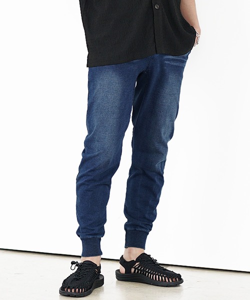 MinoriTY（マイノリティ）の「【MinoriTY】スウェットパンツ ジョガーパンツ メンズ デニムライク 無地（スウェットパンツ・メンズ・ブラック/グレー/インディゴブルー/ブルー/ライトブルー/ブルー系その他/ライトブラック・S/M/L/XL/XXL）」の14枚目の写真
