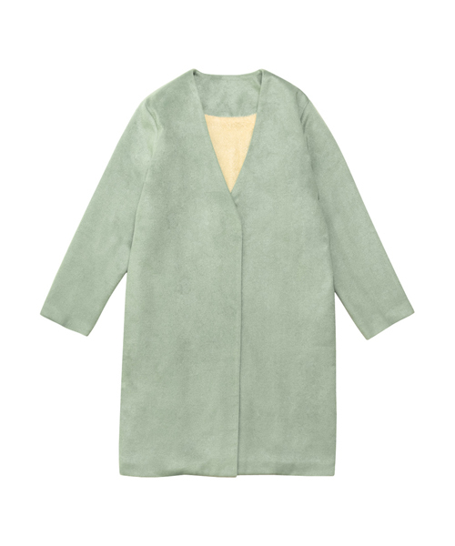 Re:EDIT（リエディ）の「中ファーノーカラーチェスターコート（チェスターコート・レディース・ブラック/アイボリー/ベージュ/ライトグレー/キャメル/ライトブルー/ミント/パープル/ブラック系その他/ベージュ系その他・MEDIUM/LARGE）」の11枚目の写真