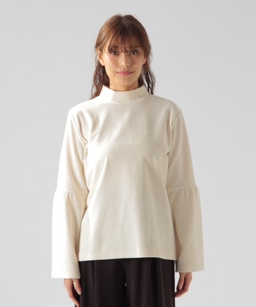 BAYFLOW（ベイフロー）の「BAYFLOW／シャギーベロアプルオーバー（Tシャツ/カットソー・レディース・オフホワイト/ネイビー/グレー・MEDIUM/SMALL）」の6枚目の写真
