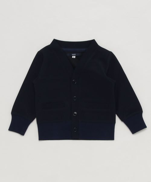 SHIPS(シップス)の「SHIPS KIDS:カノコ Vネック カーディガン(80~90cm)(カーディガン/ボレロ・キッズ・ネイビー/グレー・80/90)」の2枚目の写真