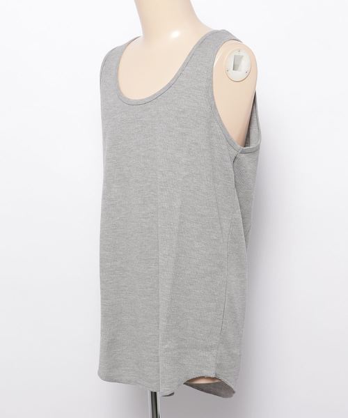 WEGO（ウィゴー）の「WEGO/吸水速乾ワッフルロングタンクトップ（タンクトップ・メンズ・ホワイト/ブラック/杢グレー/ホワイト系その他5・SMALL/MEDIUM/LARGE）」の5枚目の写真