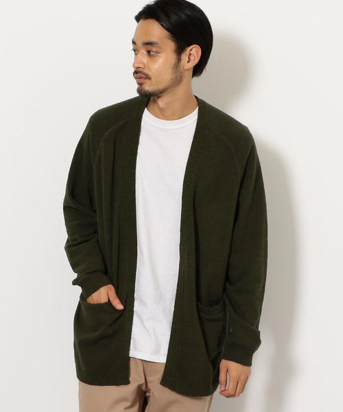 green label relaxing(グリーンレーベルリラクシング)の「SC ミニブークレ イージーカーデイガン ◆(カーディガン/ボレロ・メンズ・ネイビー/オリーブ/オレンジ・S/M/L)」の2枚目の写真