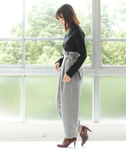 SESTO（セスト）の「アシメラップＤカンベルトワイドパンツ（その他パンツ・レディース・ブラック/ダークパープル/グレイッシュベージュ/ダークオレンジ・M）」の14枚目の写真