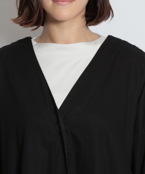 niko and...（ニコアンド）の「[DAILY SERIES]綿ツイル前開きワークワンピコート（ワンピース・レディース・ブラック/ベージュ/オレンジ/グリーン・MEDIUM/LARGE）」の12枚目の写真