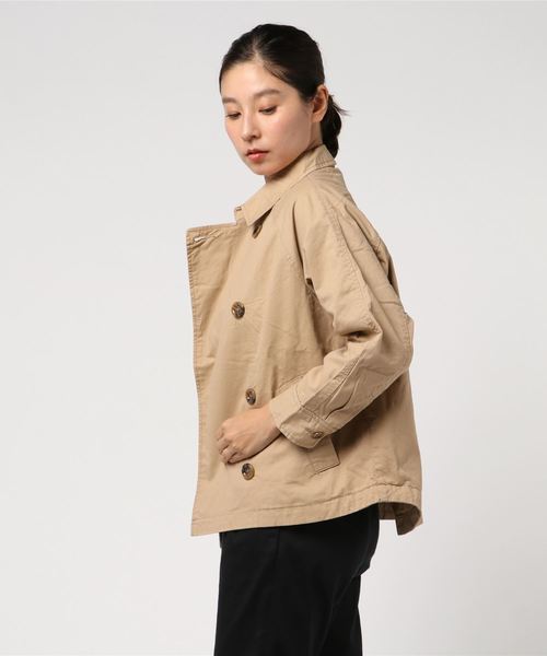 go slow caravan（ゴースローキャラバン）の「NUEVO BLANKA/ヌエヴォ ブランカ　チェック刺繍ショートトレンチ（トレンチコート・レディース・ベージュ/カーキ・FREE）」の3枚目の写真