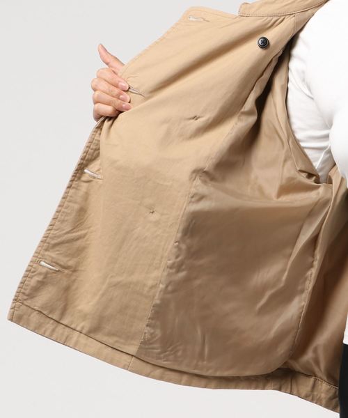 go slow caravan（ゴースローキャラバン）の「NUEVO BLANKA/ヌエヴォ ブランカ　チェック刺繍ショートトレンチ（トレンチコート・レディース・ベージュ/カーキ・FREE）」の5枚目の写真