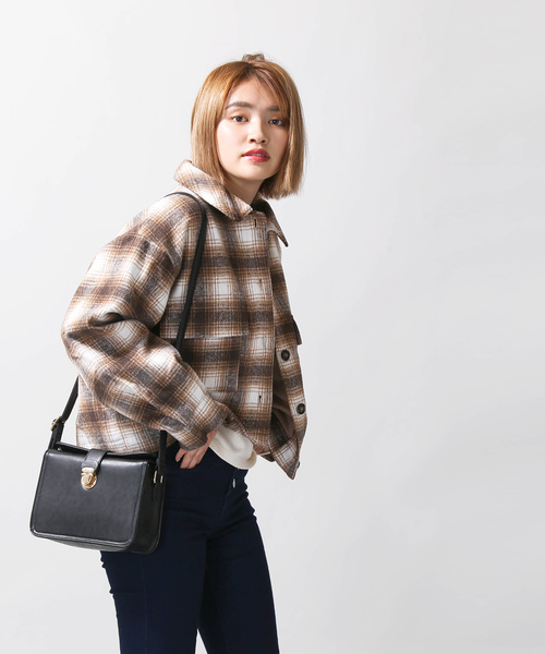 WEGO(ウィゴー)の「WEGO/シャギーチェックジャケット(ブルゾン・レディース・ブラック系その他2/ブラウン系その他2・FREE)」の10枚目の写真