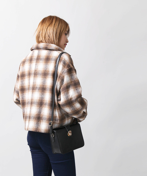 WEGO(ウィゴー)の「WEGO/シャギーチェックジャケット(ブルゾン・レディース・ブラック系その他2/ブラウン系その他2・FREE)」の11枚目の写真