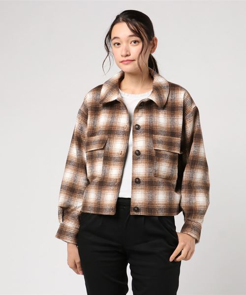 WEGO(ウィゴー)の「WEGO/シャギーチェックジャケット(ブルゾン・レディース・ブラック系その他2/ブラウン系その他2・FREE)」の13枚目の写真