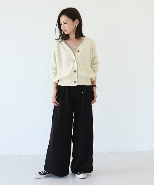 AMERICAN HOLIC(アメリカンホリック)の「【ZOZO限定】ドロストとろみワイドパンツ *(その他パンツ・レディース・ブラック/カーキ/ブルー/ベージュ系その他/ストライプ/ドット・M/L)」の15枚目の写真