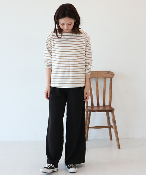 AMERICAN HOLIC(アメリカンホリック)の「【ZOZO限定】ドロストとろみワイドパンツ *(その他パンツ・レディース・ブラック/カーキ/ブルー/ベージュ系その他/ストライプ/ドット・M/L)」の18枚目の写真