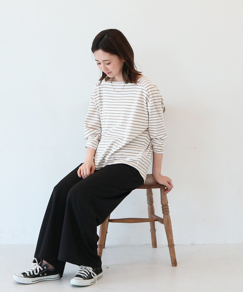 AMERICAN HOLIC(アメリカンホリック)の「【ZOZO限定】ドロストとろみワイドパンツ *(その他パンツ・レディース・ブラック/カーキ/ブルー/ベージュ系その他/ストライプ/ドット・M/L)」の21枚目の写真