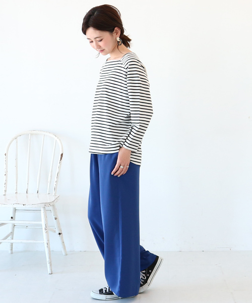 AMERICAN HOLIC(アメリカンホリック)の「【ZOZO限定】ドロストとろみワイドパンツ *(その他パンツ・レディース・ブラック/カーキ/ブルー/ベージュ系その他/ストライプ/ドット・M/L)」の8枚目の写真