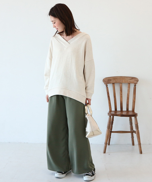 AMERICAN HOLIC(アメリカンホリック)の「【ZOZO限定】ドロストとろみワイドパンツ *(その他パンツ・レディース・ブラック/カーキ/ブルー/ベージュ系その他/ストライプ/ドット・M/L)」の22枚目の写真