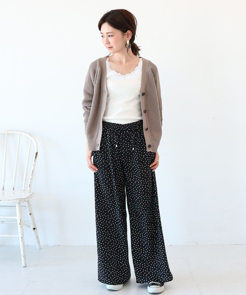 AMERICAN HOLIC(アメリカンホリック)の「【ZOZO限定】ドロストとろみワイドパンツ *(その他パンツ・レディース・ブラック/カーキ/ブルー/ベージュ系その他/ストライプ/ドット・M/L)」の13枚目の写真