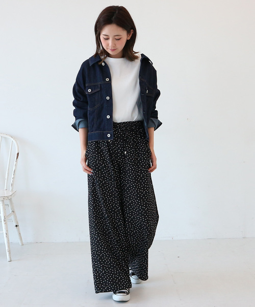 AMERICAN HOLIC(アメリカンホリック)の「【ZOZO限定】ドロストとろみワイドパンツ *(その他パンツ・レディース・ブラック/カーキ/ブルー/ベージュ系その他/ストライプ/ドット・M/L)」の17枚目の写真